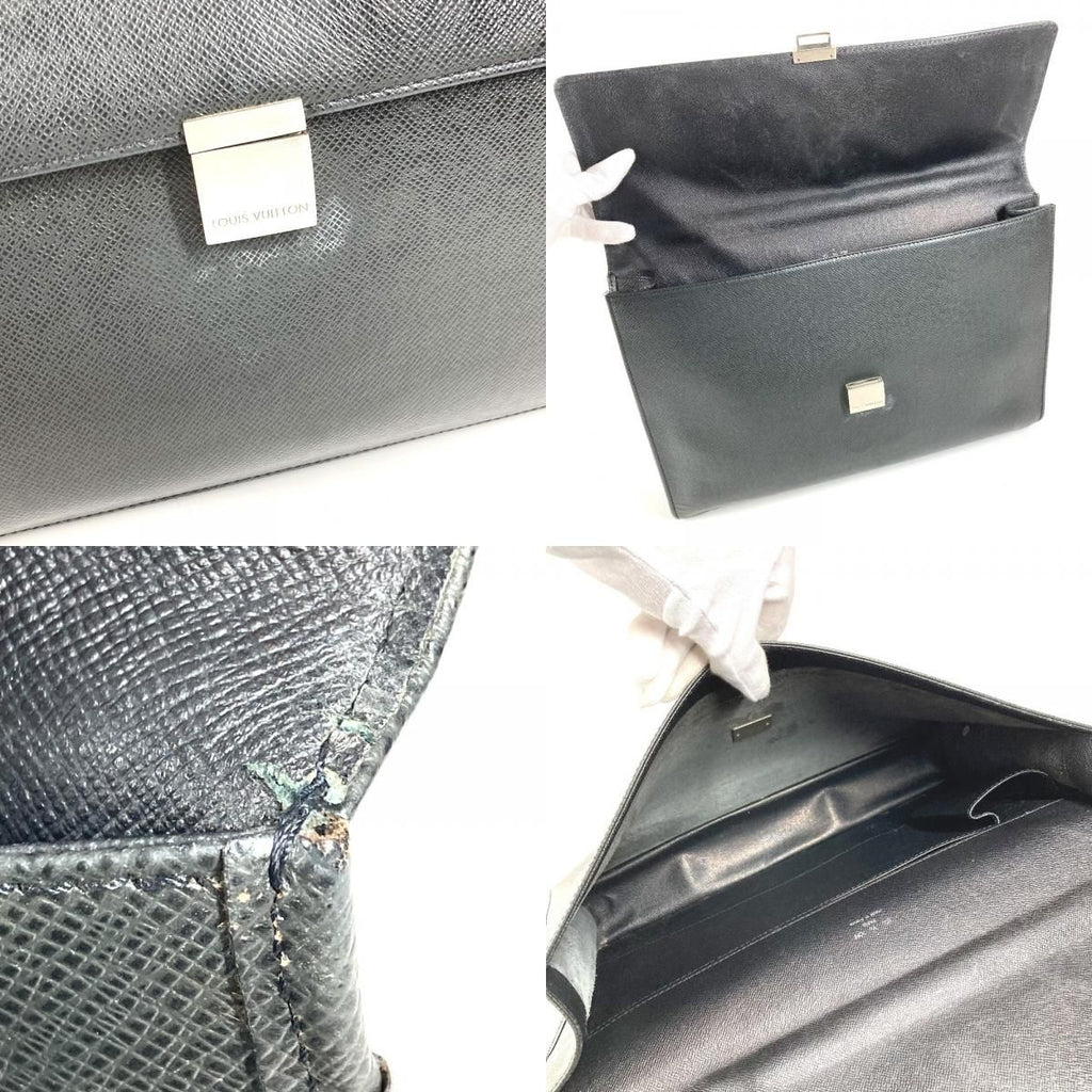 Louis Vuitton Business Bag Angara Taiga Leather Ardoise Black — view 8