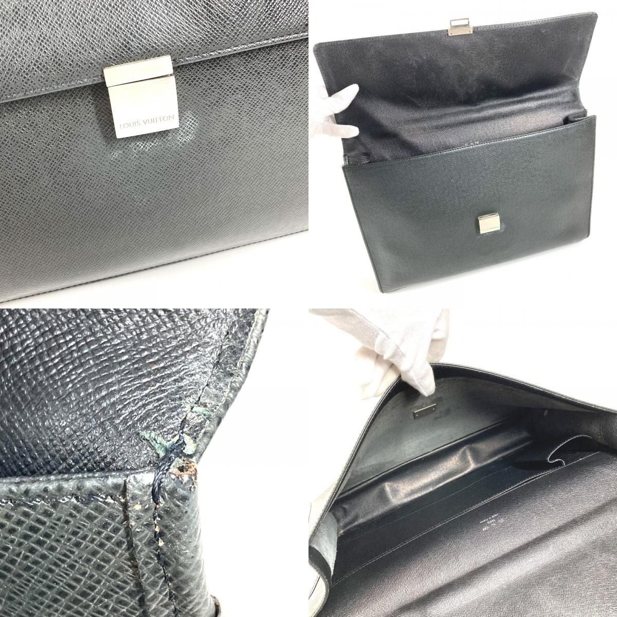 Louis Vuitton Business Bag Angara Taiga Leather Ardoise Black — view 8