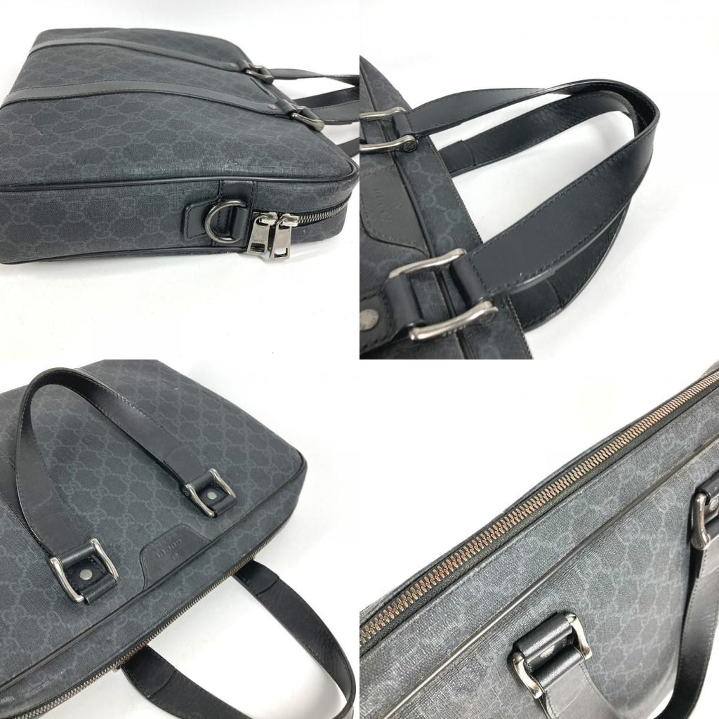 Gucci Business Bag GG Supreme Logo Canvas Black — view 7
