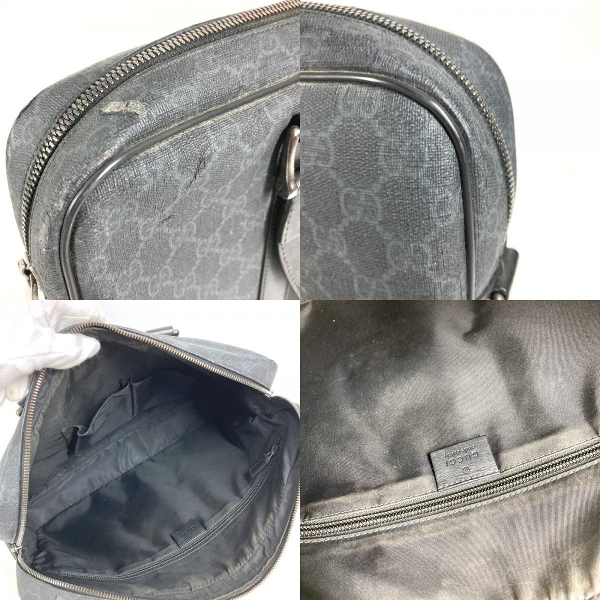 Gucci Business Bag GG Supreme Logo Canvas Black — view 8