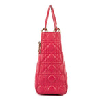 Dior Lady Dior Pink Cannage Leather Handbag — view 3