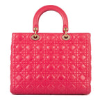Dior Lady Dior Pink Cannage Leather Handbag — view 4