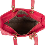 Dior Lady Dior Pink Cannage Leather Handbag — view 9