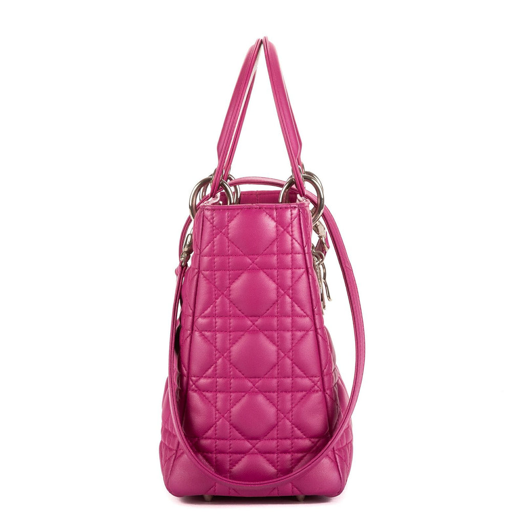 Dior Lady Dior Fuchsia Cannage Quilt Handbag — view 5