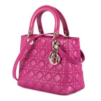 Dior Lady Dior Fuchsia Cannage Quilt Handbag — view 2