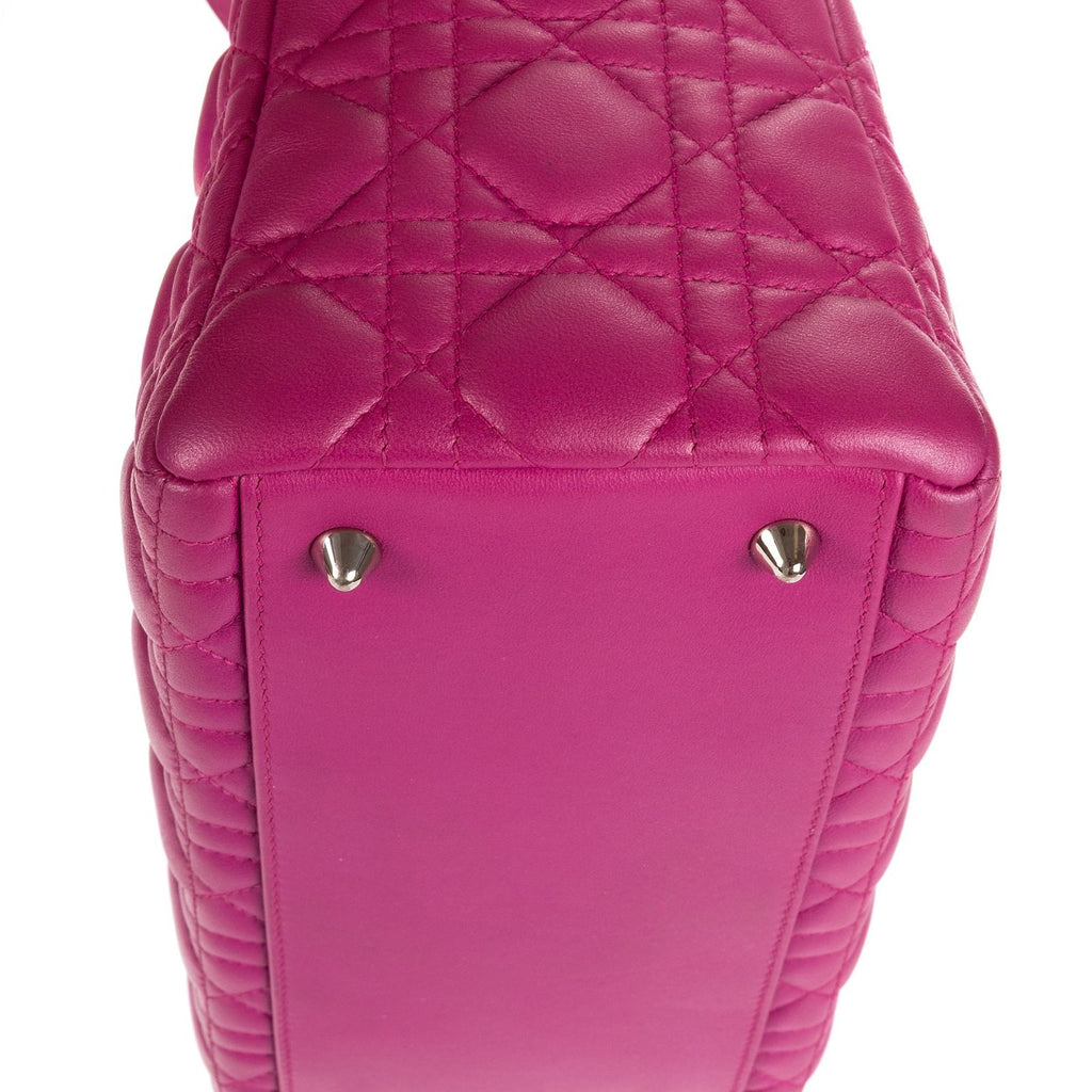 Dior Lady Dior Fuchsia Cannage Quilt Handbag — view 7