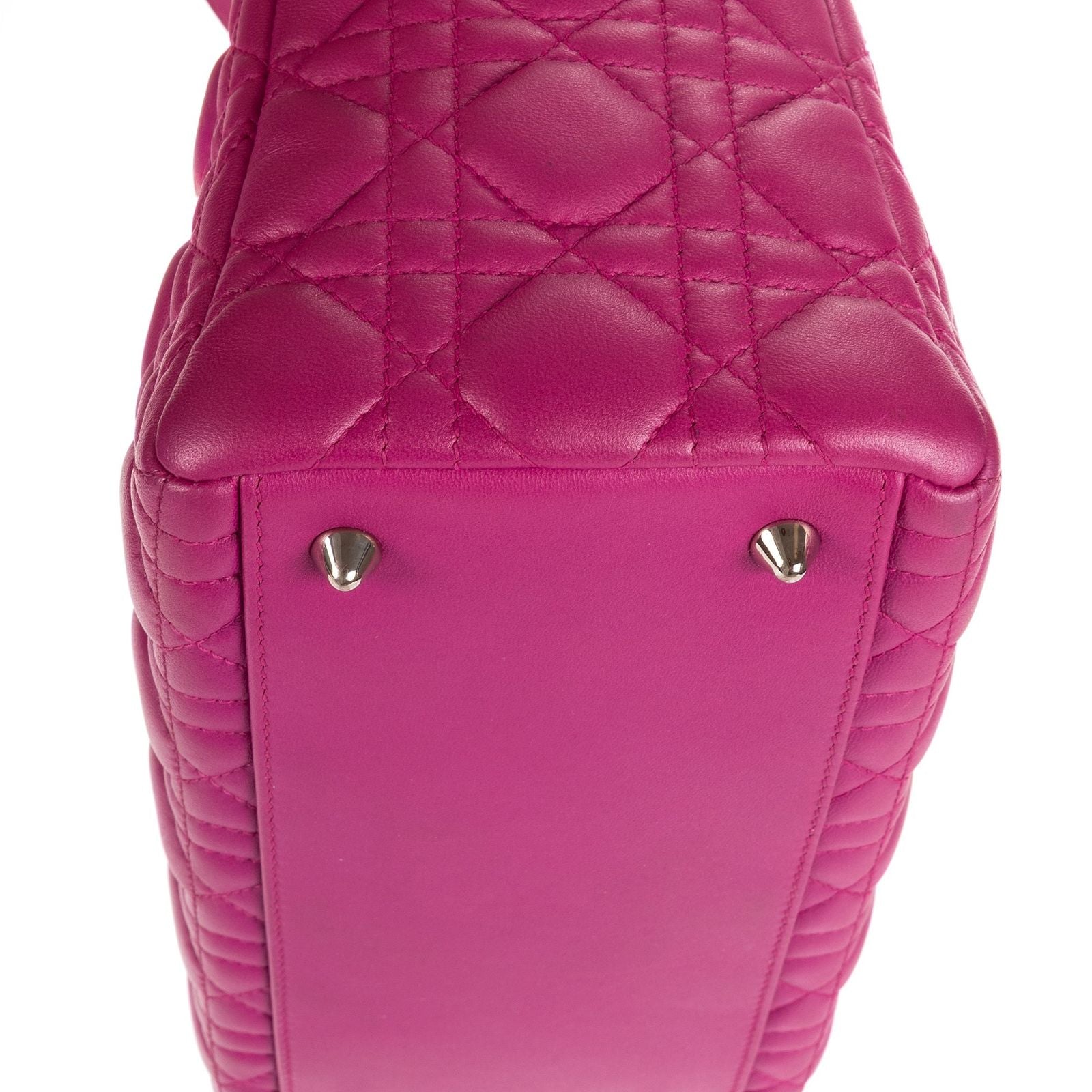 Dior Lady Dior Fuchsia Cannage Quilt Handbag — view 7