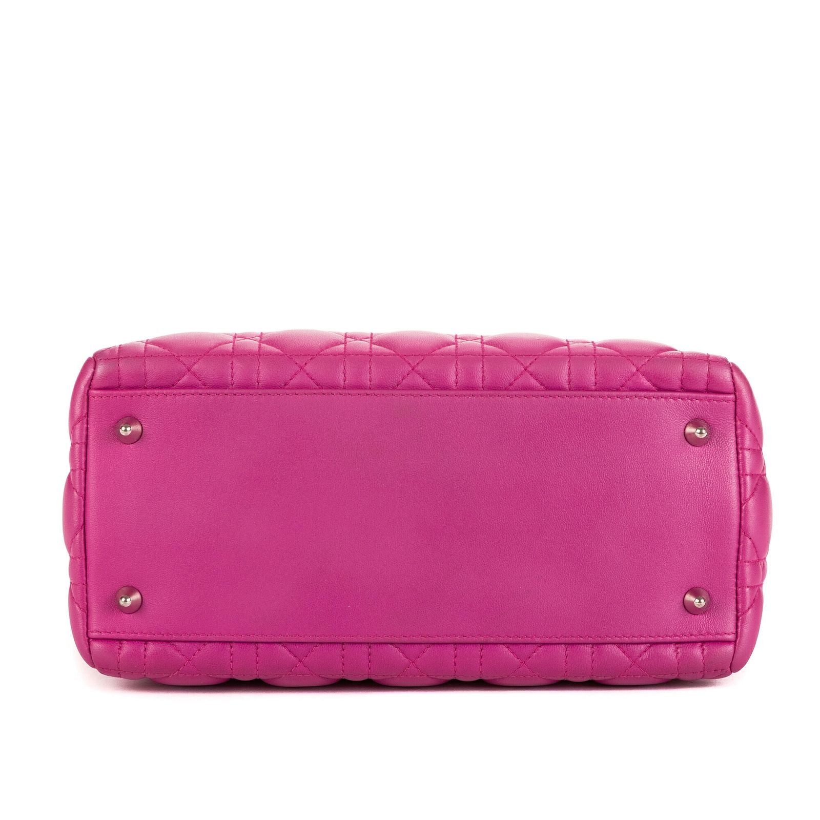 Dior Lady Dior Fuchsia Cannage Quilt Handbag — view 6