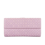 Bottega Veneta Bifold Wallet Lilac Intrecciato Leather