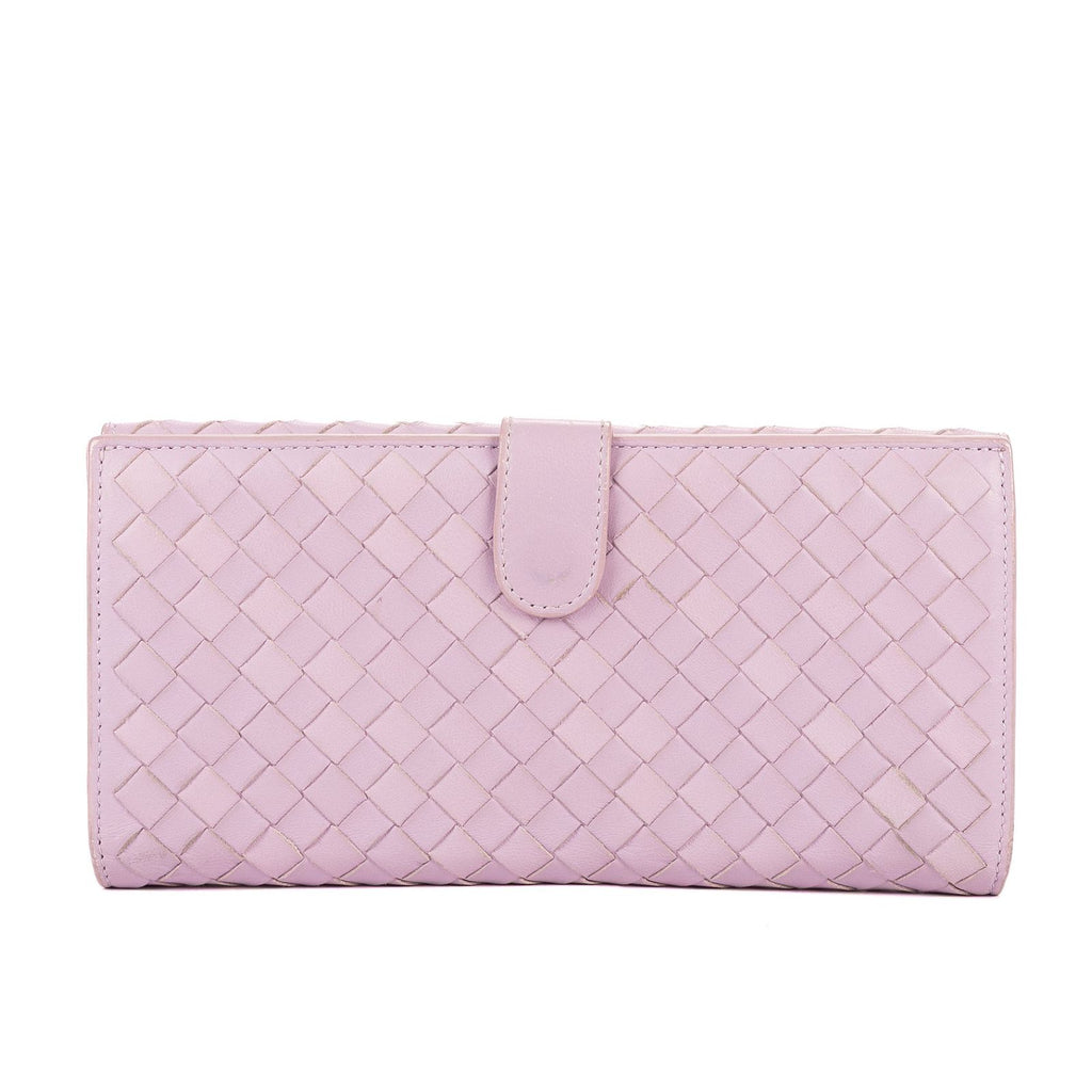Bottega Veneta Bifold Wallet Lilac Intrecciato Leather — view 5