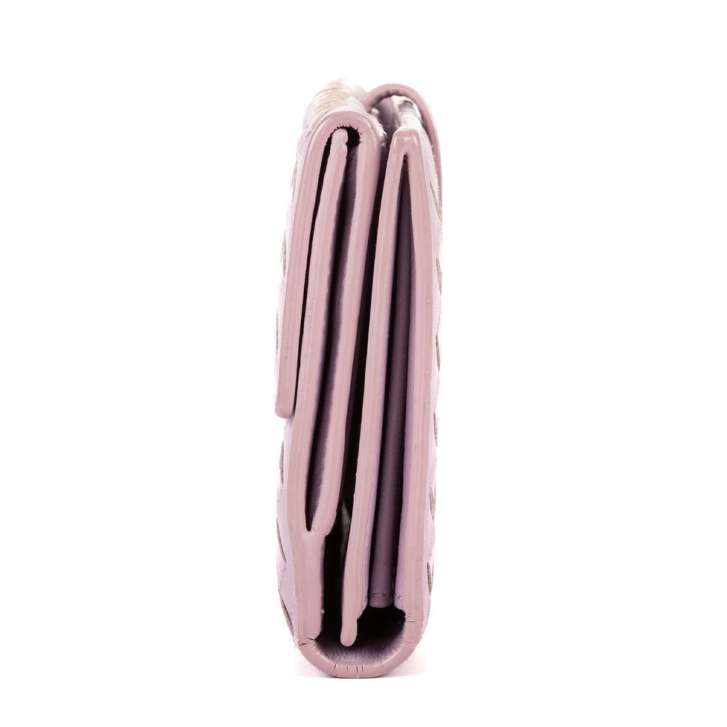 Bottega Veneta Bifold Wallet Lilac Intrecciato Leather — view 3