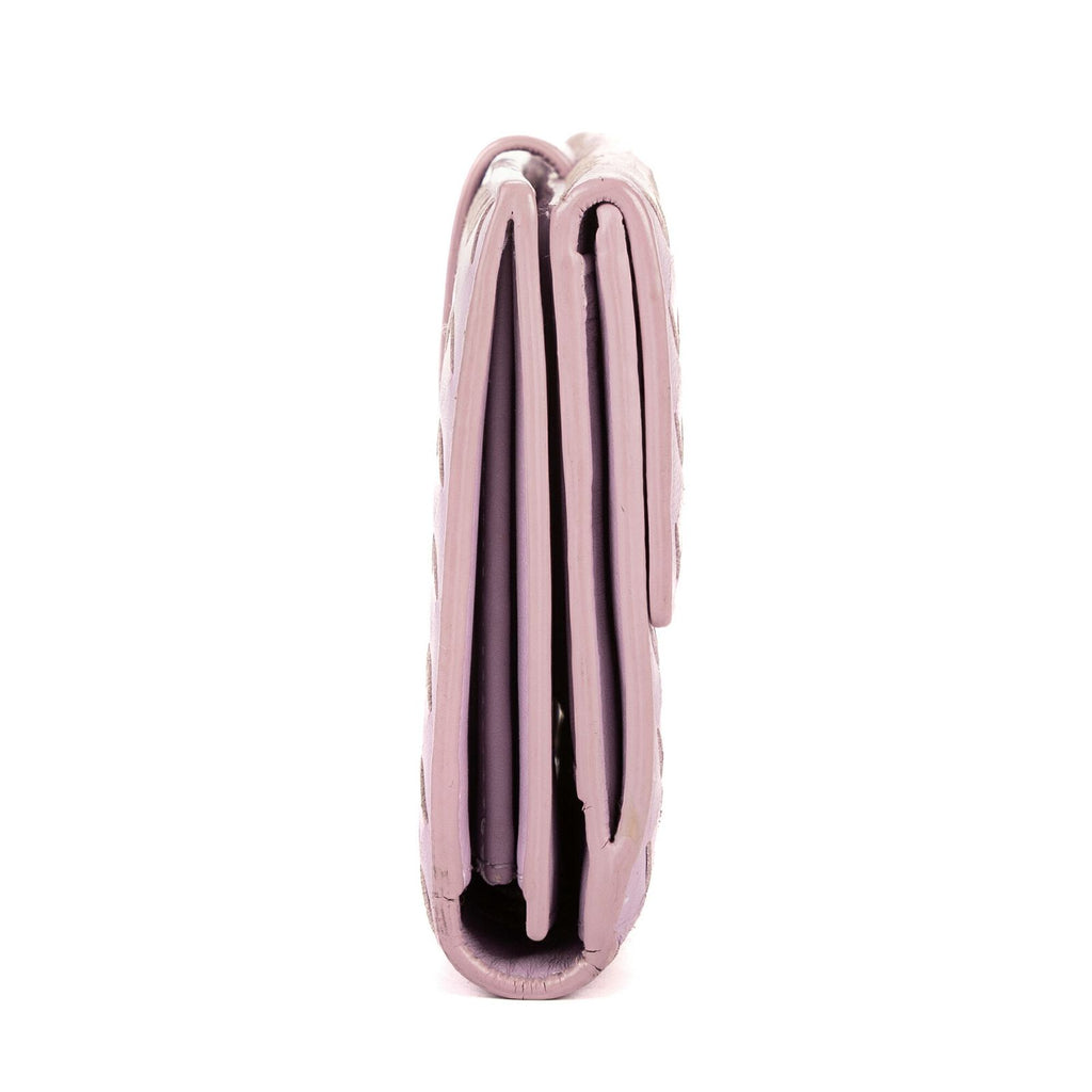 Bottega Veneta Bifold Wallet Lilac Intrecciato Leather — view 4