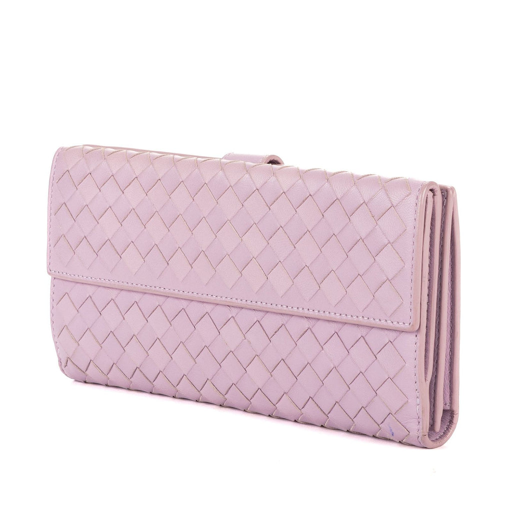 Bottega Veneta Bifold Wallet Lilac Intrecciato Leather — view 2