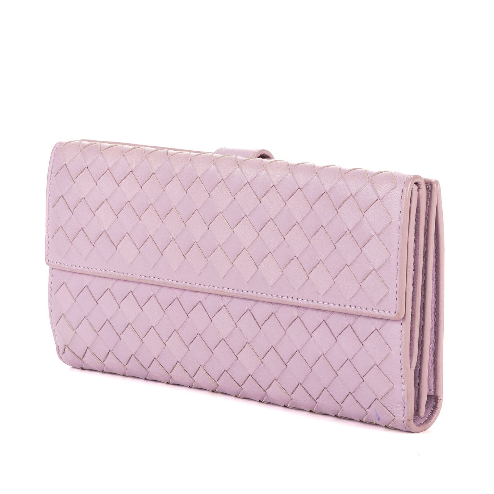 Bottega Veneta Bifold Wallet Lilac Intrecciato Leather — view 2
