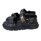 Dior Act Lambskin Metal Logo Back Strap Flat Sandals — view 2