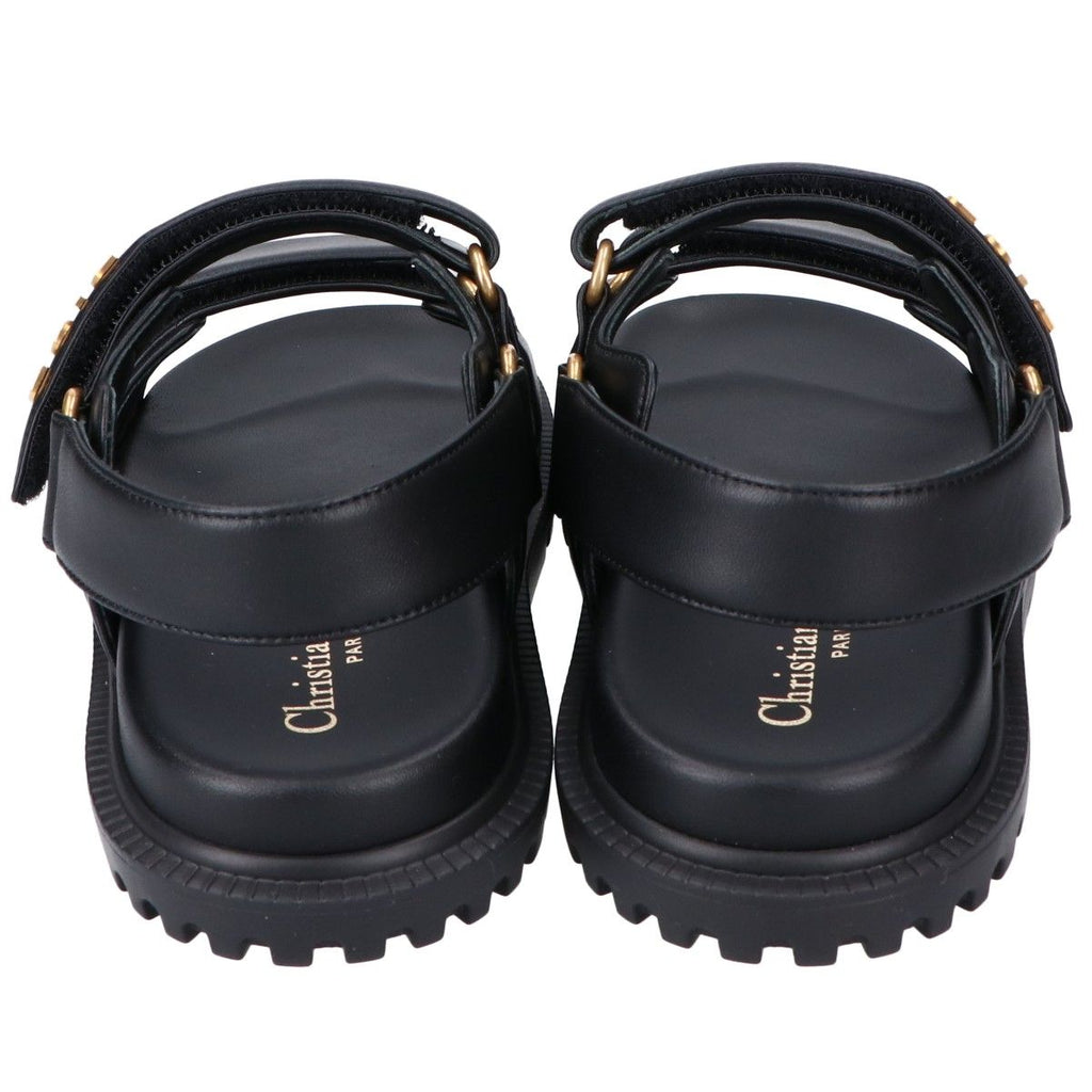 Dior Act Lambskin Metal Logo Back Strap Flat Sandals — view 3