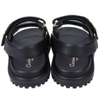 Dior Act Lambskin Metal Logo Back Strap Flat Sandals — view 3