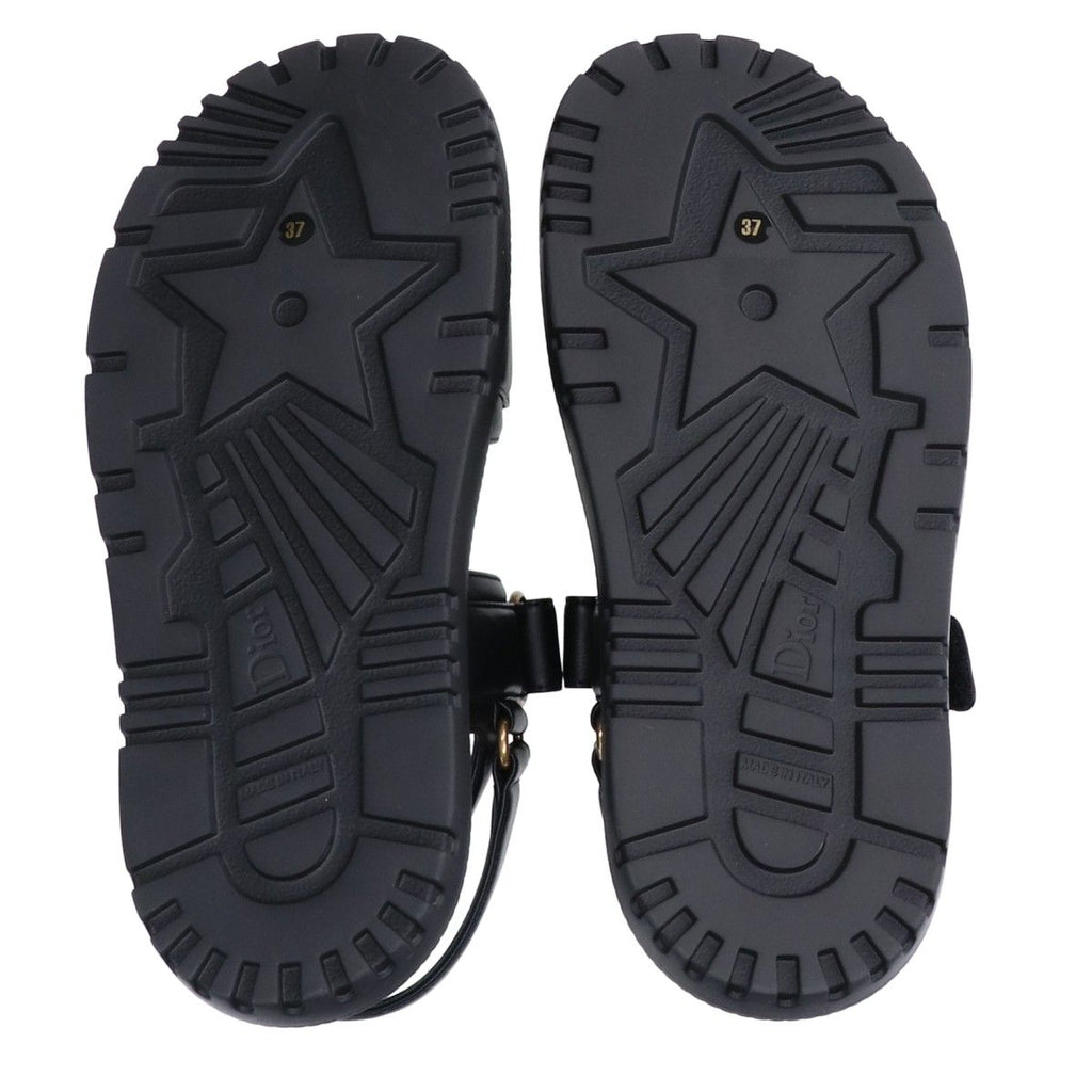 Dior Act Lambskin Metal Logo Back Strap Flat Sandals — view 6