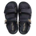 Dior Act Lambskin Metal Logo Back Strap Flat Sandals — view 5