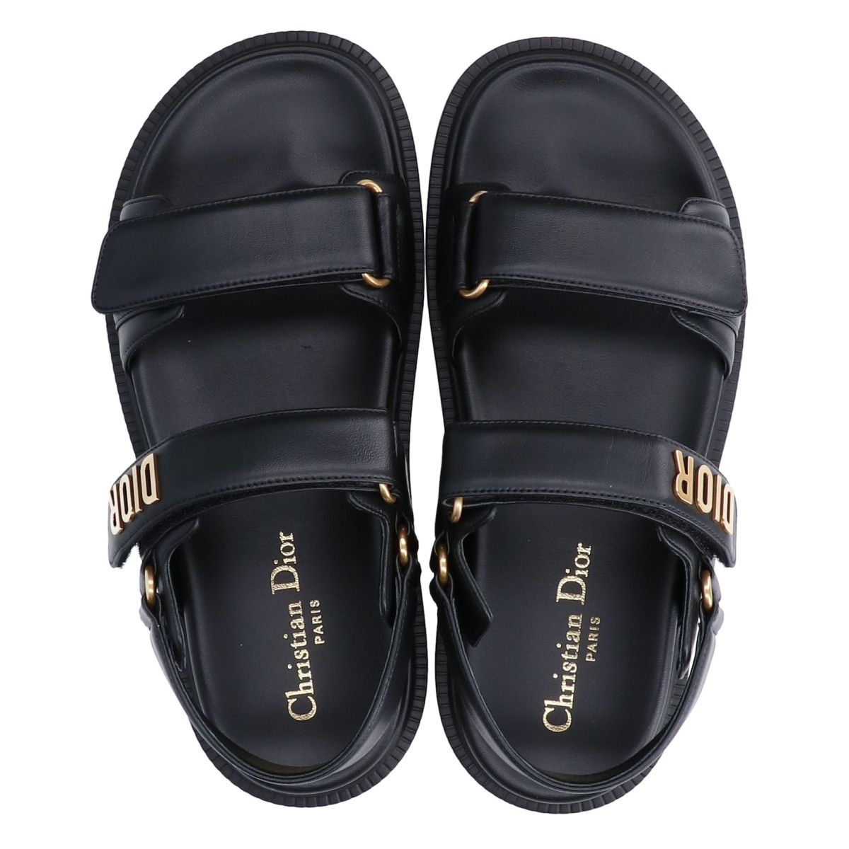 Dior Act Lambskin Metal Logo Back Strap Flat Sandals — view 5