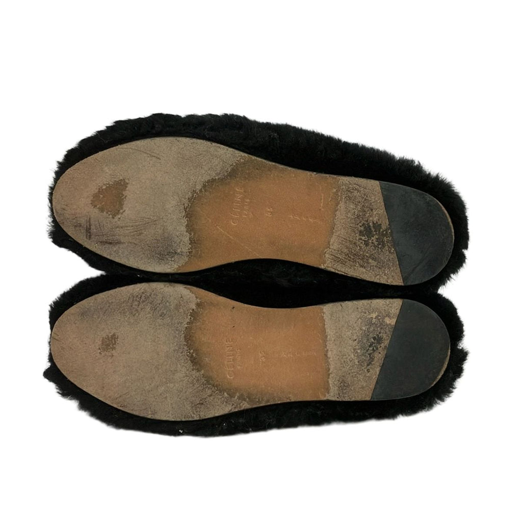 Celine Flat Shoes 35 Black Shearling — view 4