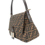 Fendi Shoulder Bag Mamma Bucket Canvas Leather Brown Black Zucca Everyday — view 2