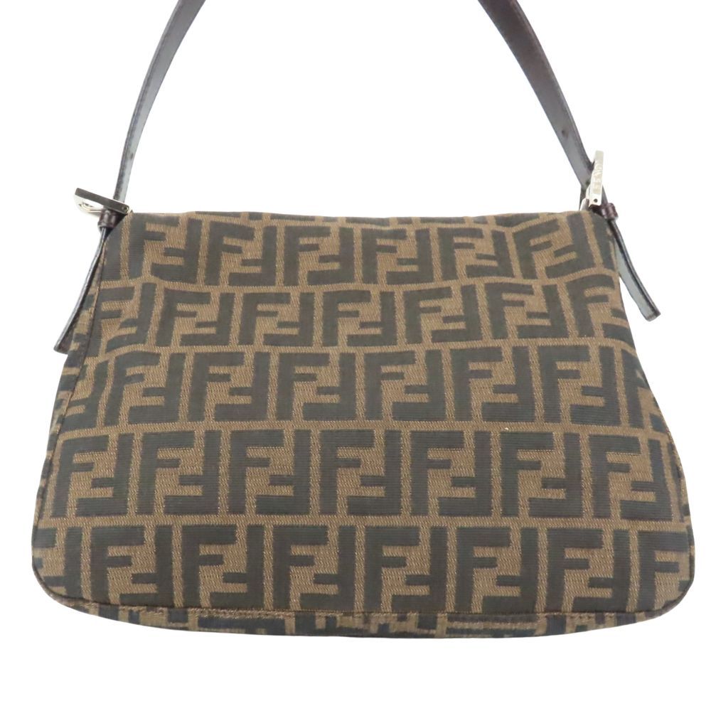 Fendi Shoulder Bag Mamma Bucket Canvas Leather Brown Black Zucca Everyday — view 3