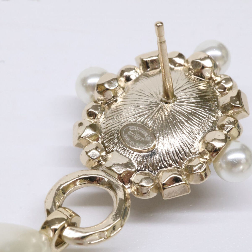 Chanel Imitation Pearl Visual CC Logo Drop Earring — view 8