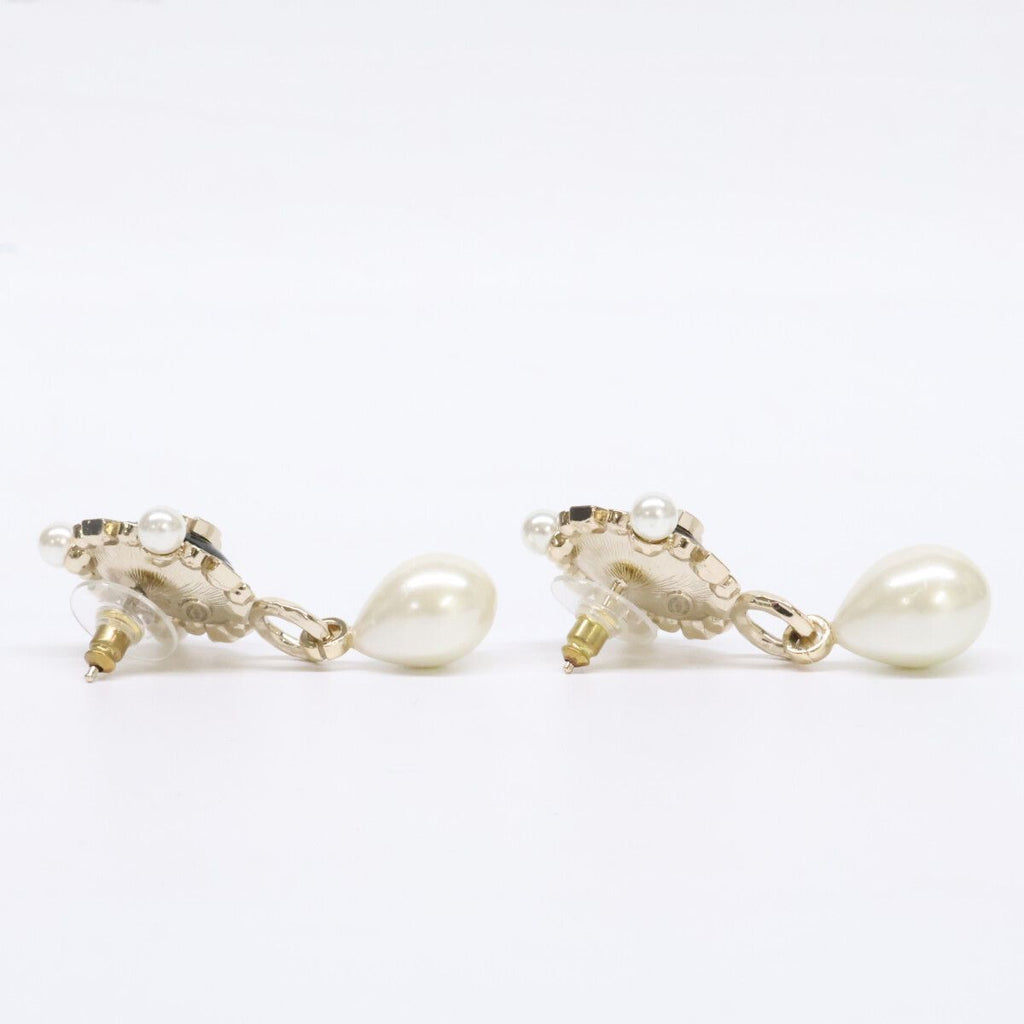 Chanel Imitation Pearl Visual CC Logo Drop Earring — view 4