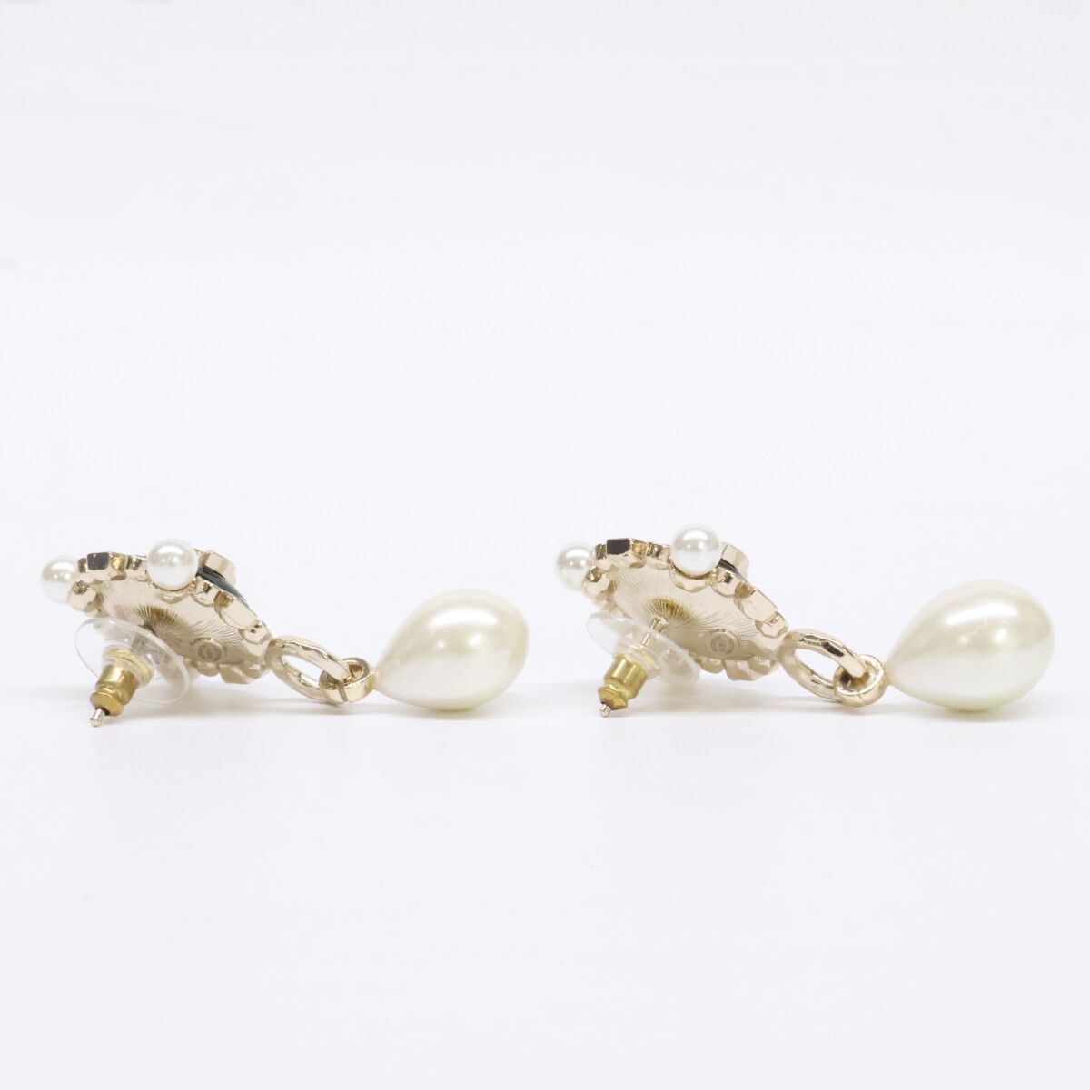 Chanel Imitation Pearl Visual CC Logo Drop Earring — view 4