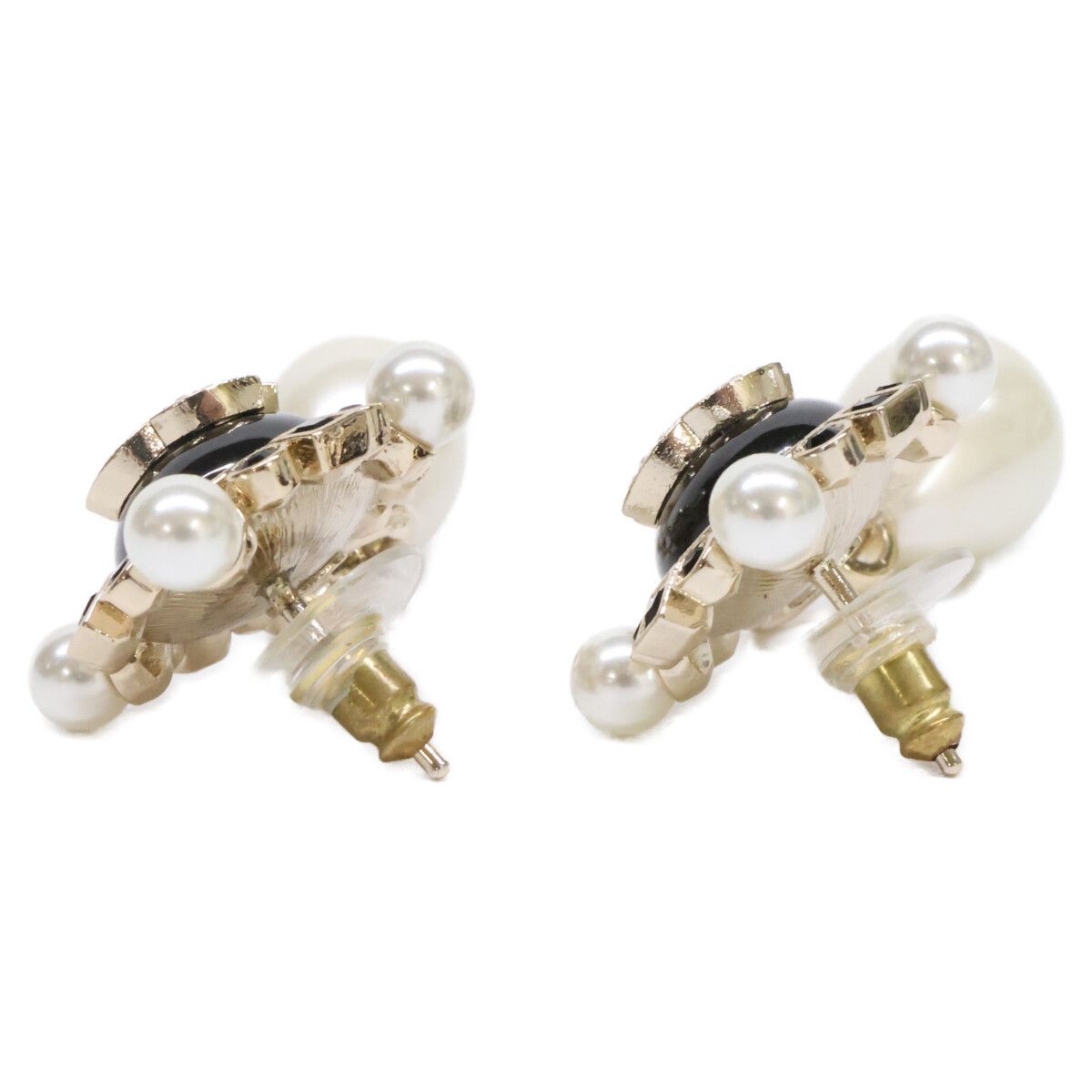 Chanel Imitation Pearl Visual CC Logo Drop Earring — view 5