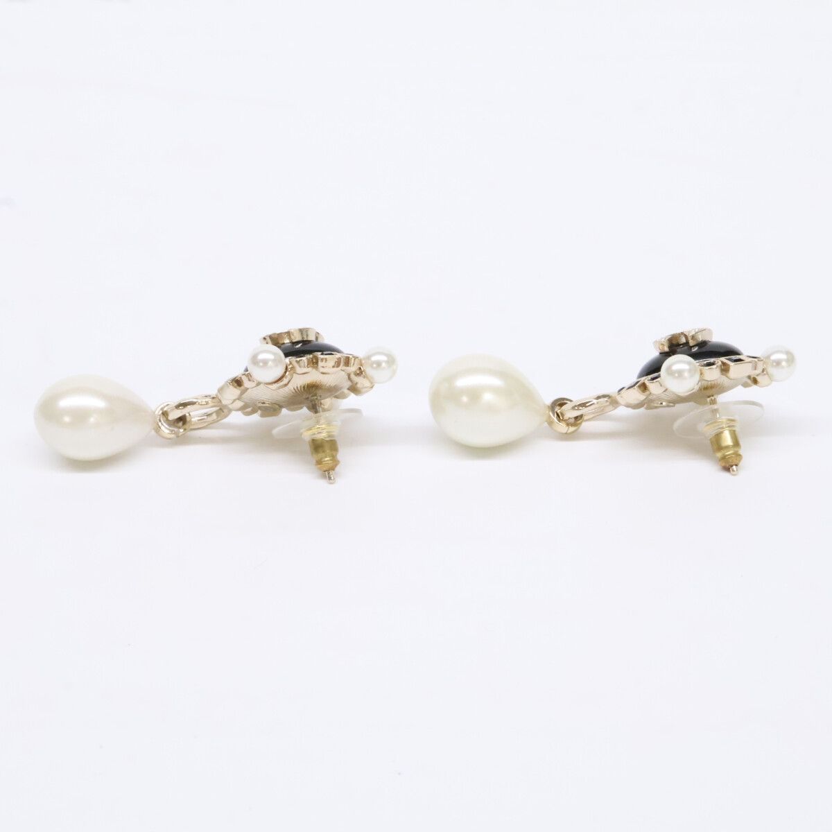 Chanel Imitation Pearl Visual CC Logo Drop Earring — view 2