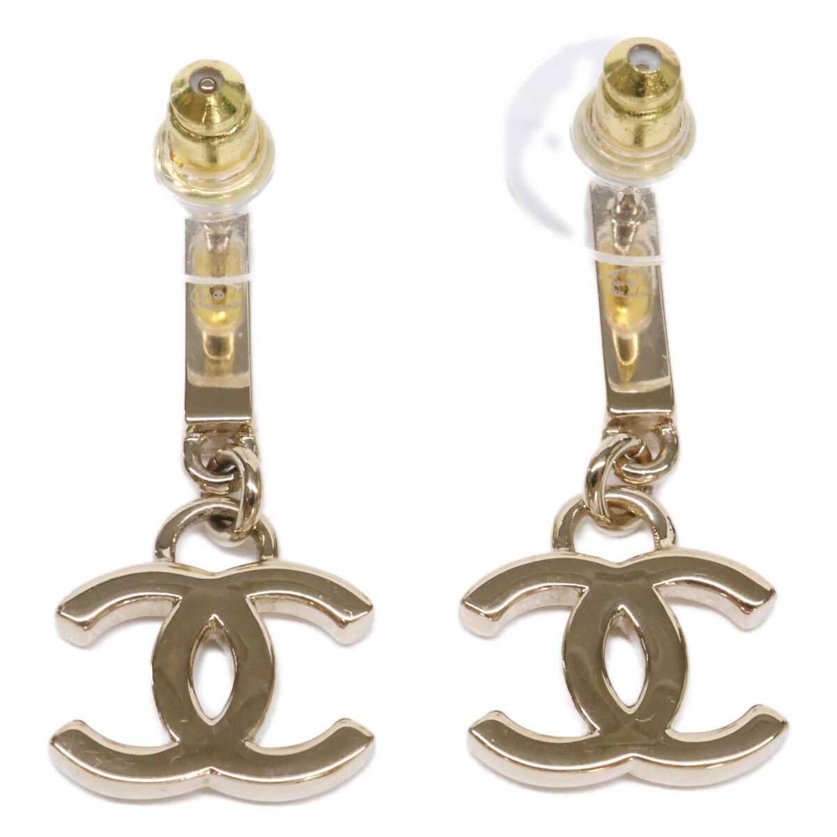 Chanel CC Logo Rhinestone Bar Drop Earring — view 6