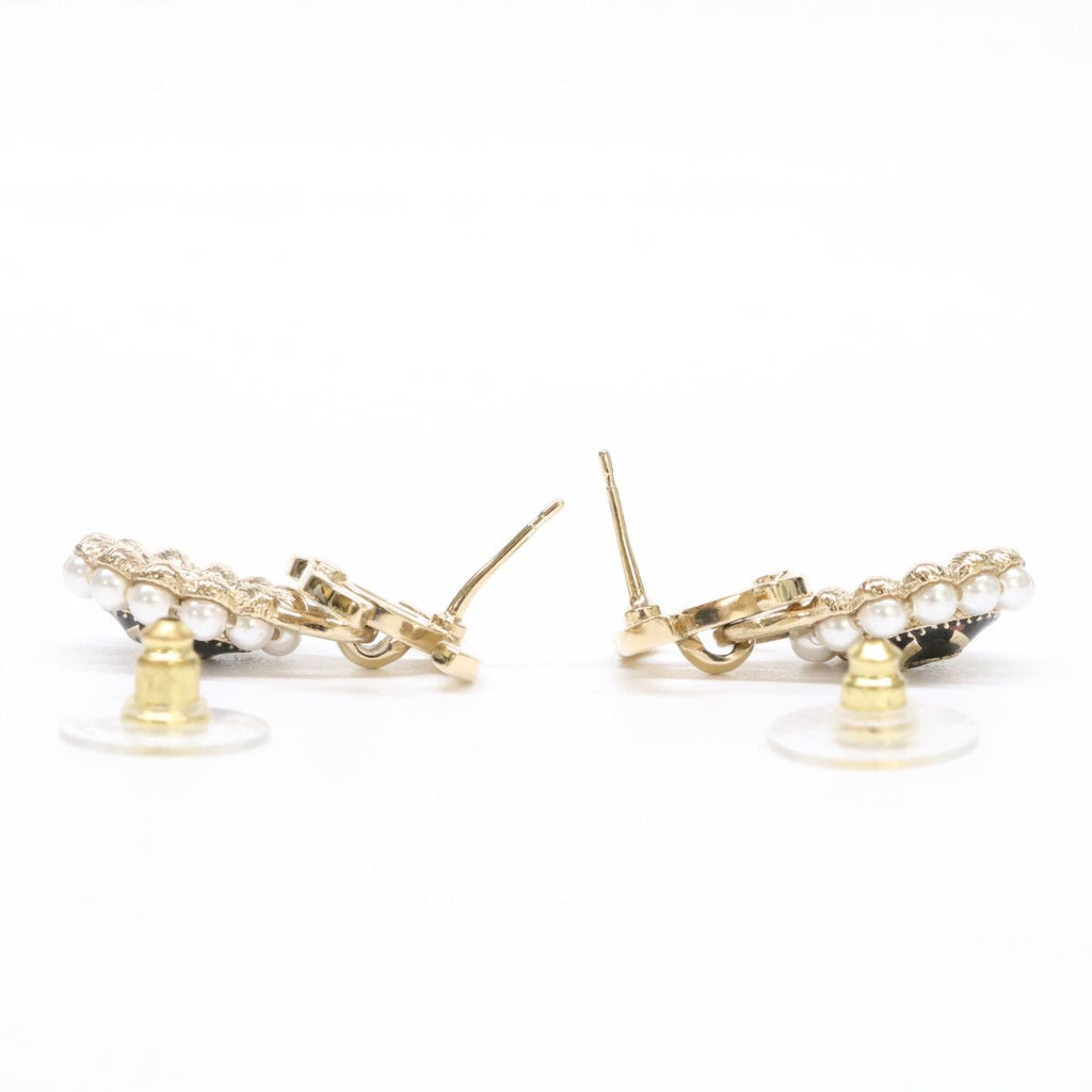 Chanel Imitation Pearl CC Logo Drop Earring — view 7