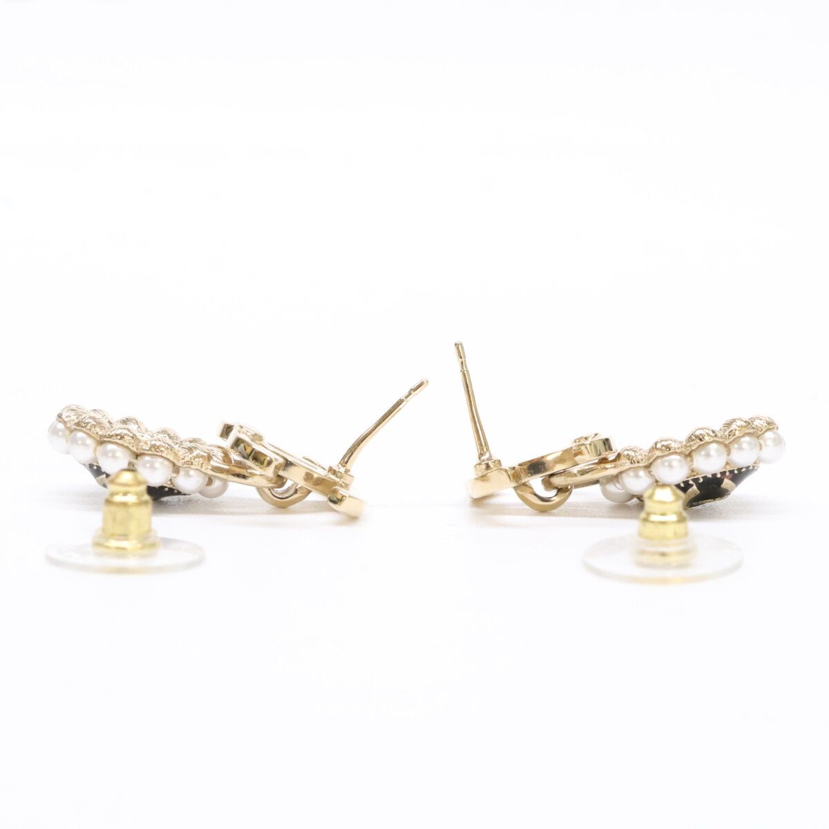 Chanel Imitation Pearl CC Logo Drop Earring — view 7