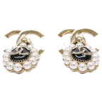 Chanel Imitation Pearl CC Logo Drop Earring — view 3