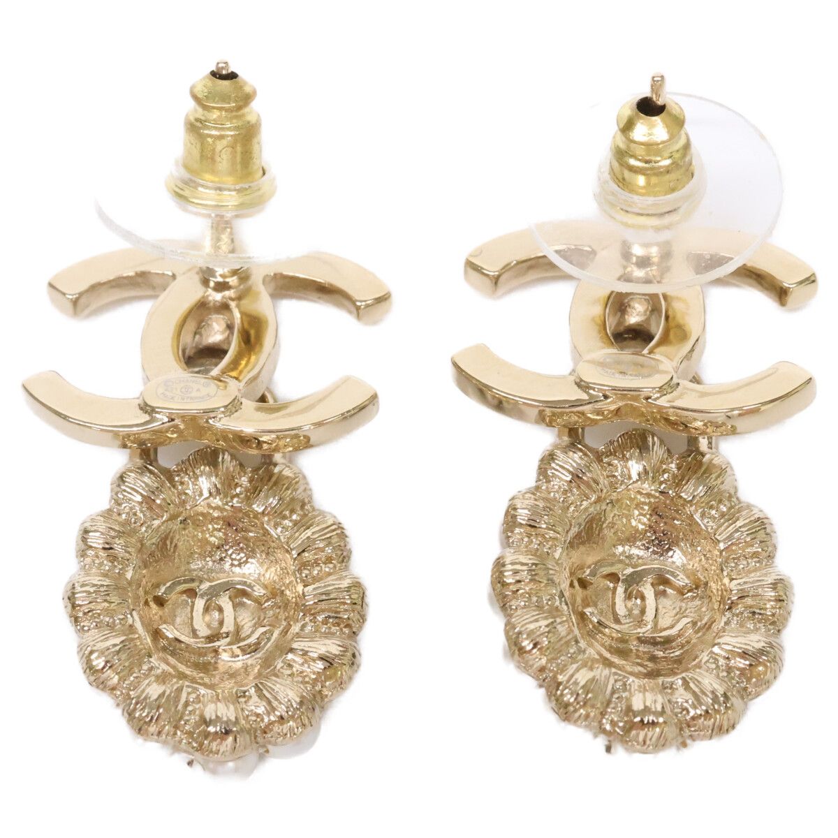 Chanel Imitation Pearl CC Logo Drop Earring — view 6