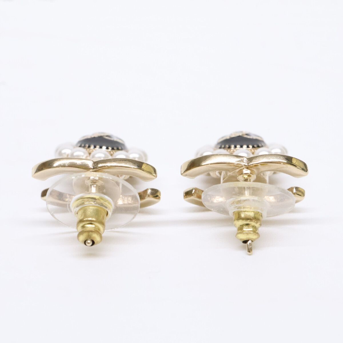 Chanel Imitation Pearl CC Logo Drop Earring — view 5