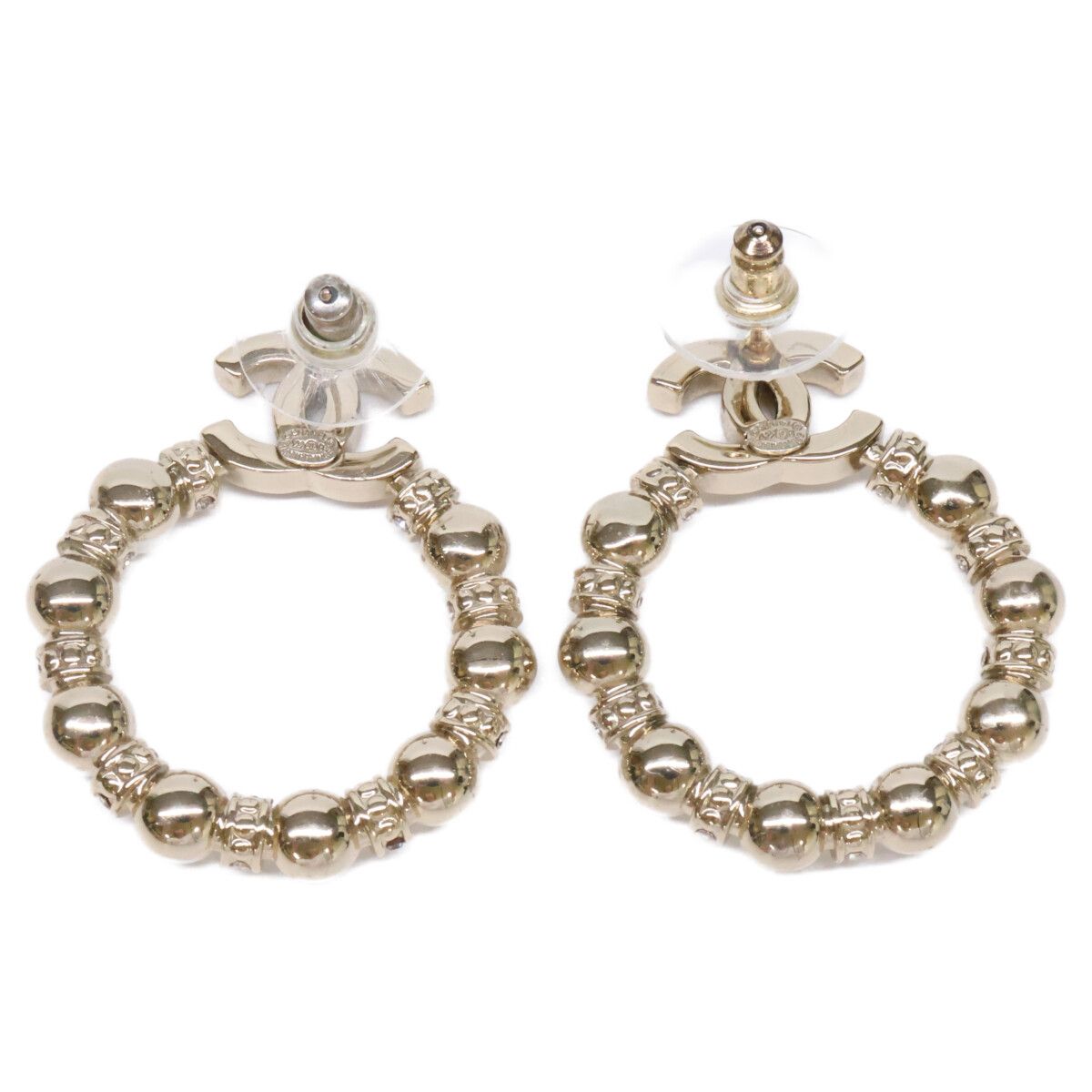 Chanel CC Logo Imitation Pearl Rhinestone Earring — view 6