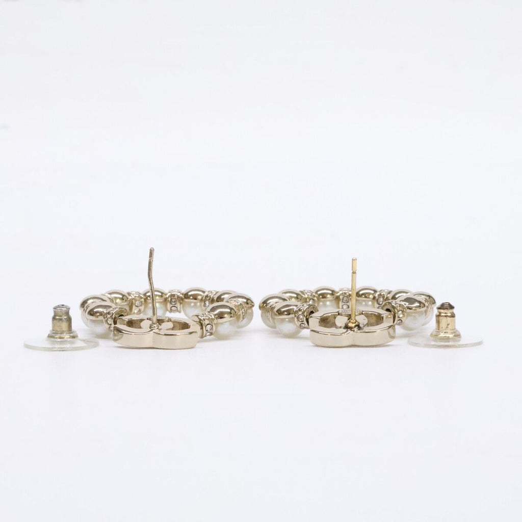 Chanel CC Logo Imitation Pearl Rhinestone Earring — view 7