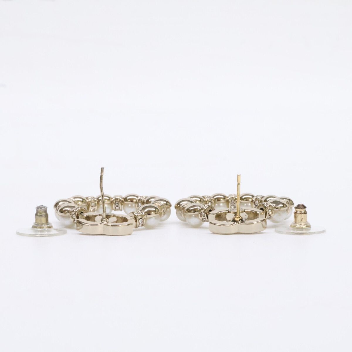 Chanel CC Logo Imitation Pearl Rhinestone Earring — view 7