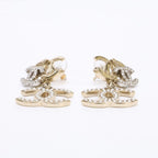 Chanel Triple CC Logo Rhinestone Imitation Pearl Earring — view 3