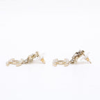 Chanel Triple CC Logo Rhinestone Imitation Pearl Earring — view 2