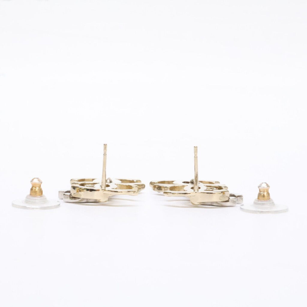 Chanel Triple CC Logo Rhinestone Imitation Pearl Earring — view 7