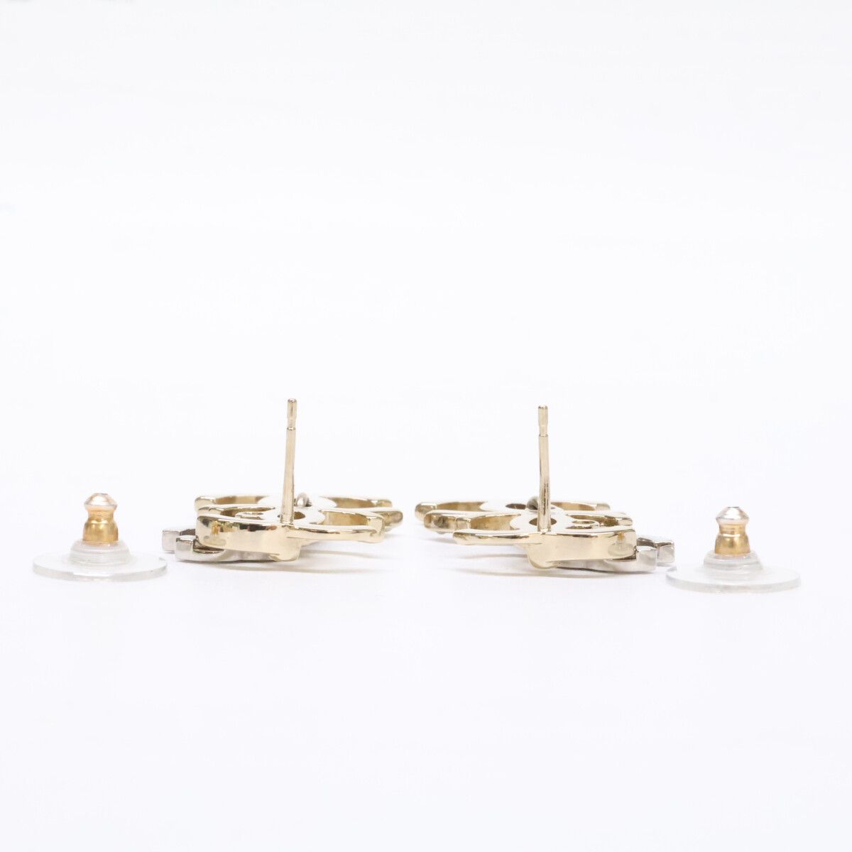 Chanel Triple CC Logo Rhinestone Imitation Pearl Earring — view 7