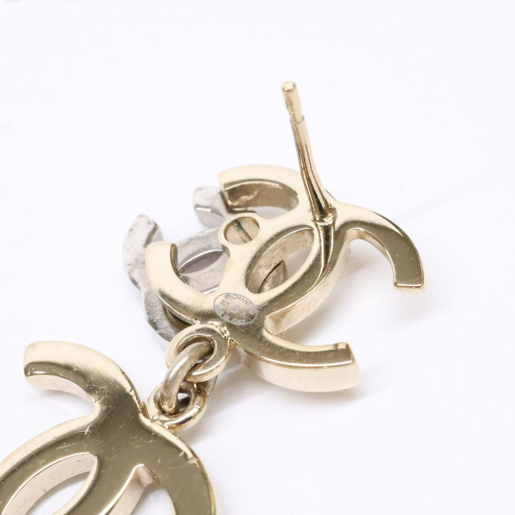 Chanel Triple CC Logo Rhinestone Imitation Pearl Earring — view 8
