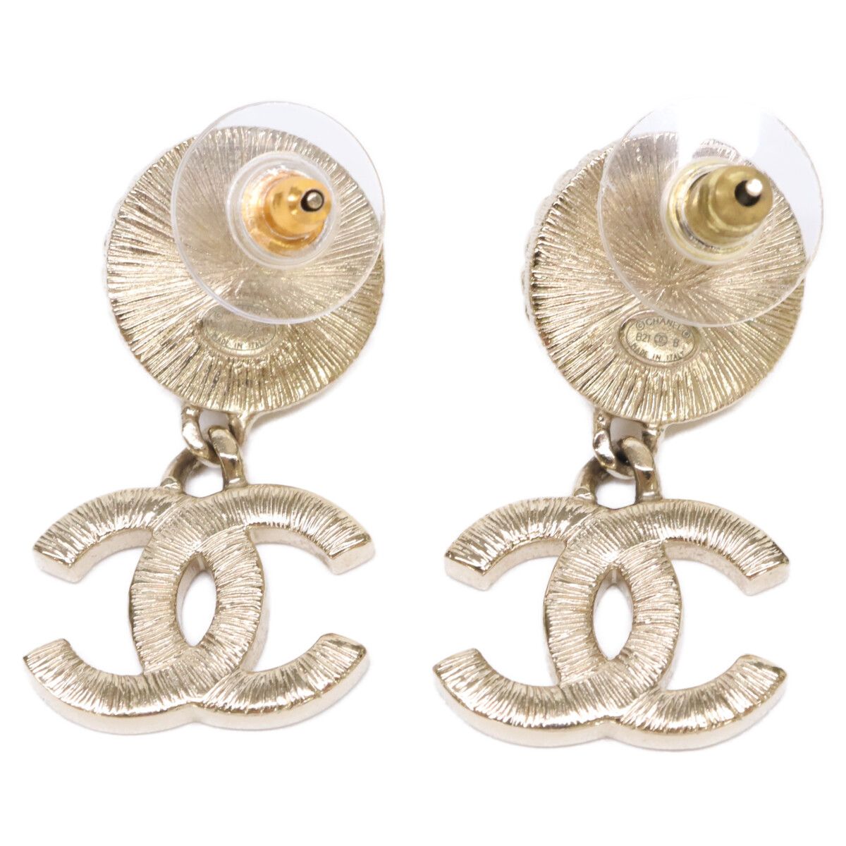 Chanel CC Logo Imitation Pearl Rhinestone Earring — view 6