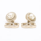 Chanel CC Logo Imitation Pearl Rhinestone Earring — view 3