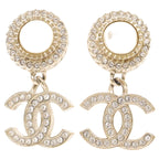 Chanel CC Logo Imitation Pearl Rhinestone Earring