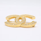 Chanel Vintage CC Logo Rhinestone Brooch — view 3